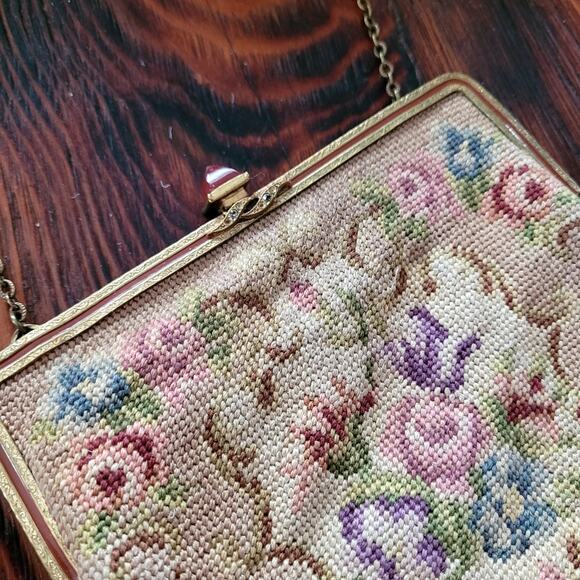 Vtg Purse Bundle Needlepoint Floral Beaded - Picture 5 of 8
